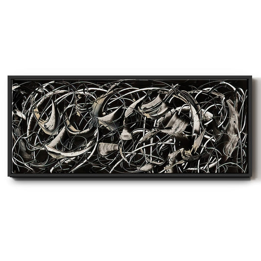 Linear Movement II - Floater Framed Canvas Print