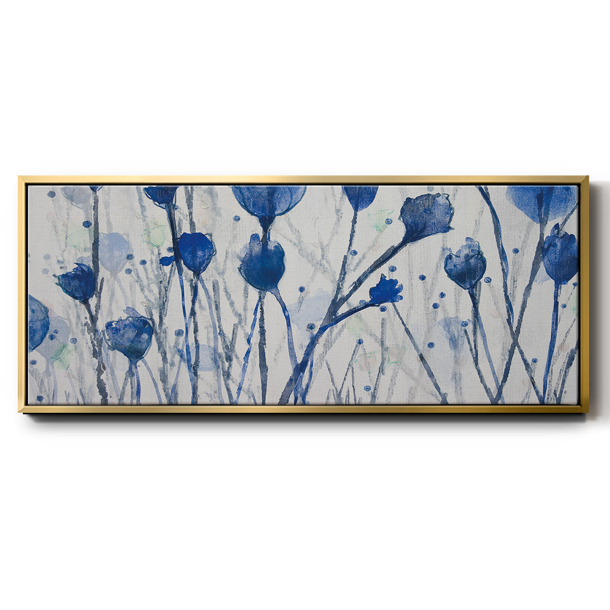 Blue Day Garden - Floater Framed Canvas Print