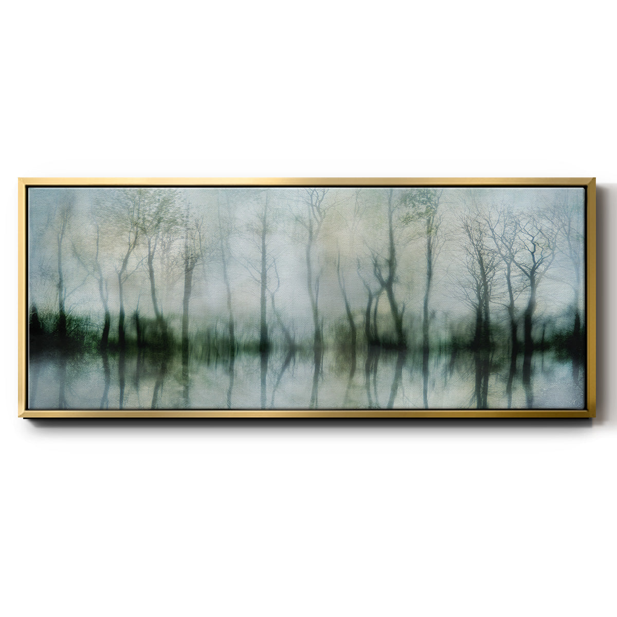 Mirrored Pond - Floater Framed Canvas Print
