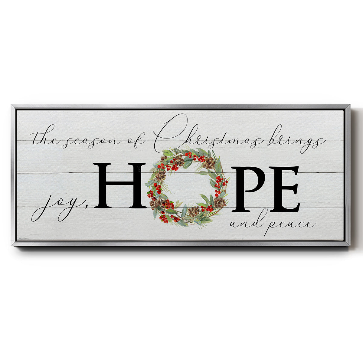 Joy Hope and Peace - Floater Framed Canvas Print