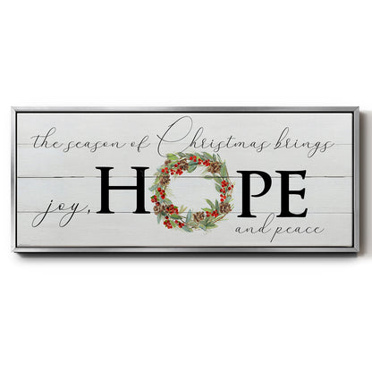 Joy Hope and Peace - Floater Framed Canvas Print