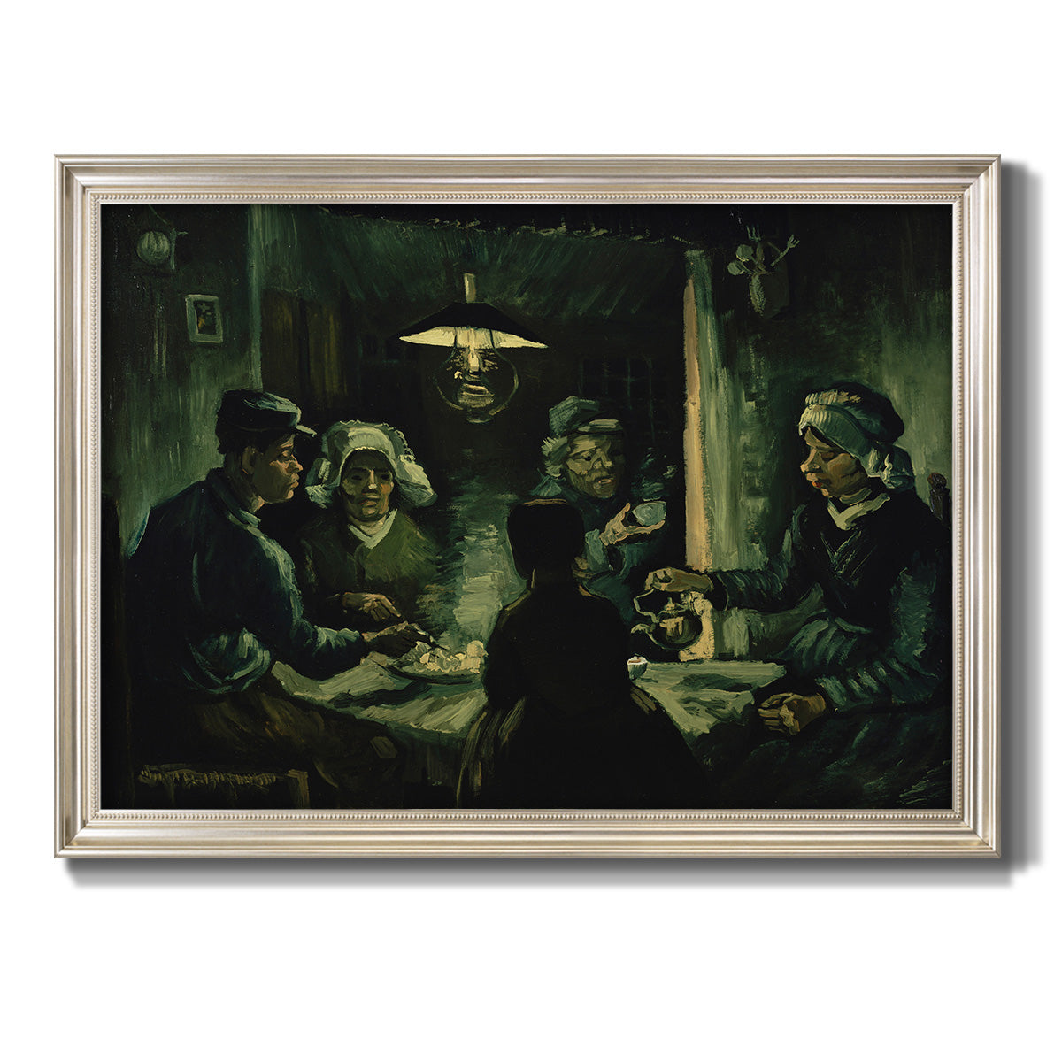 Second Study for the Potato Eaters - Ornate Framed Canvas Print