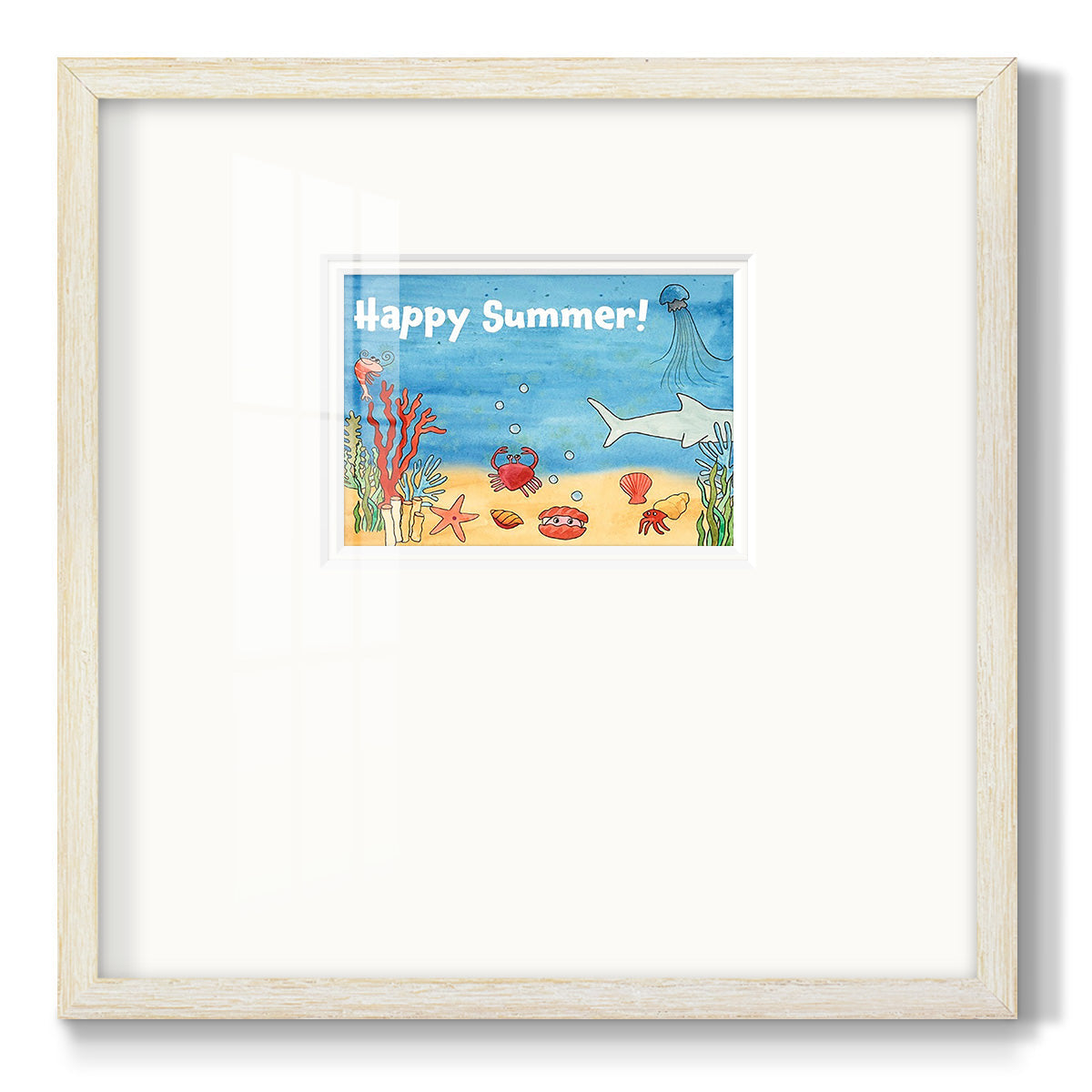 Cute Sea Creatures I Premium Framed Print Double Matboard