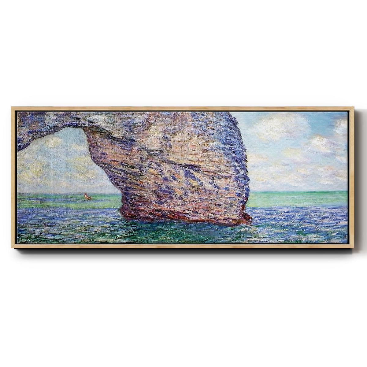 The Manneport at High Tide, 1885 - Floater Framed Canvas Print