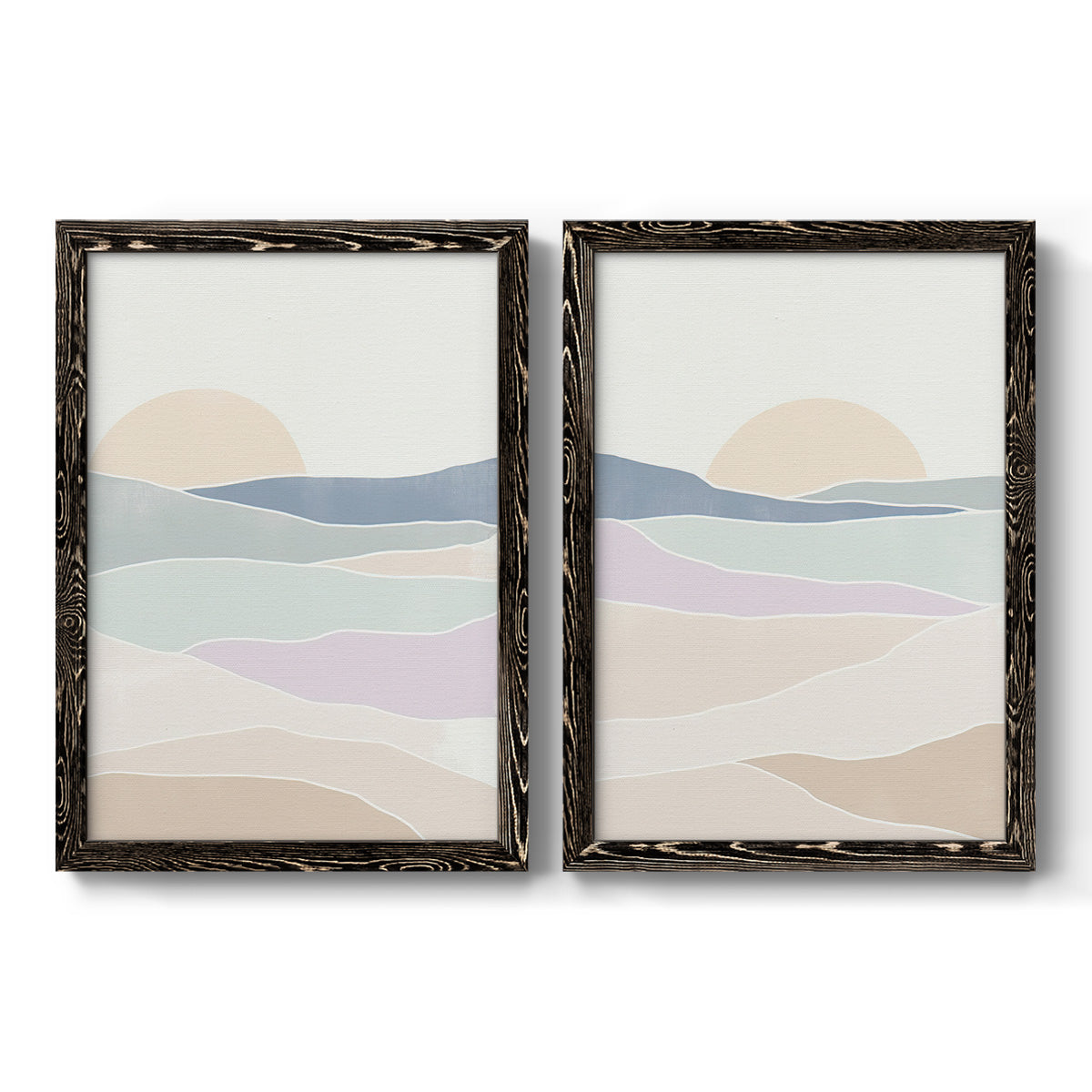 Wave Tableau I - Premium Framed Canvas 2 Piece Set - Ready to Hang