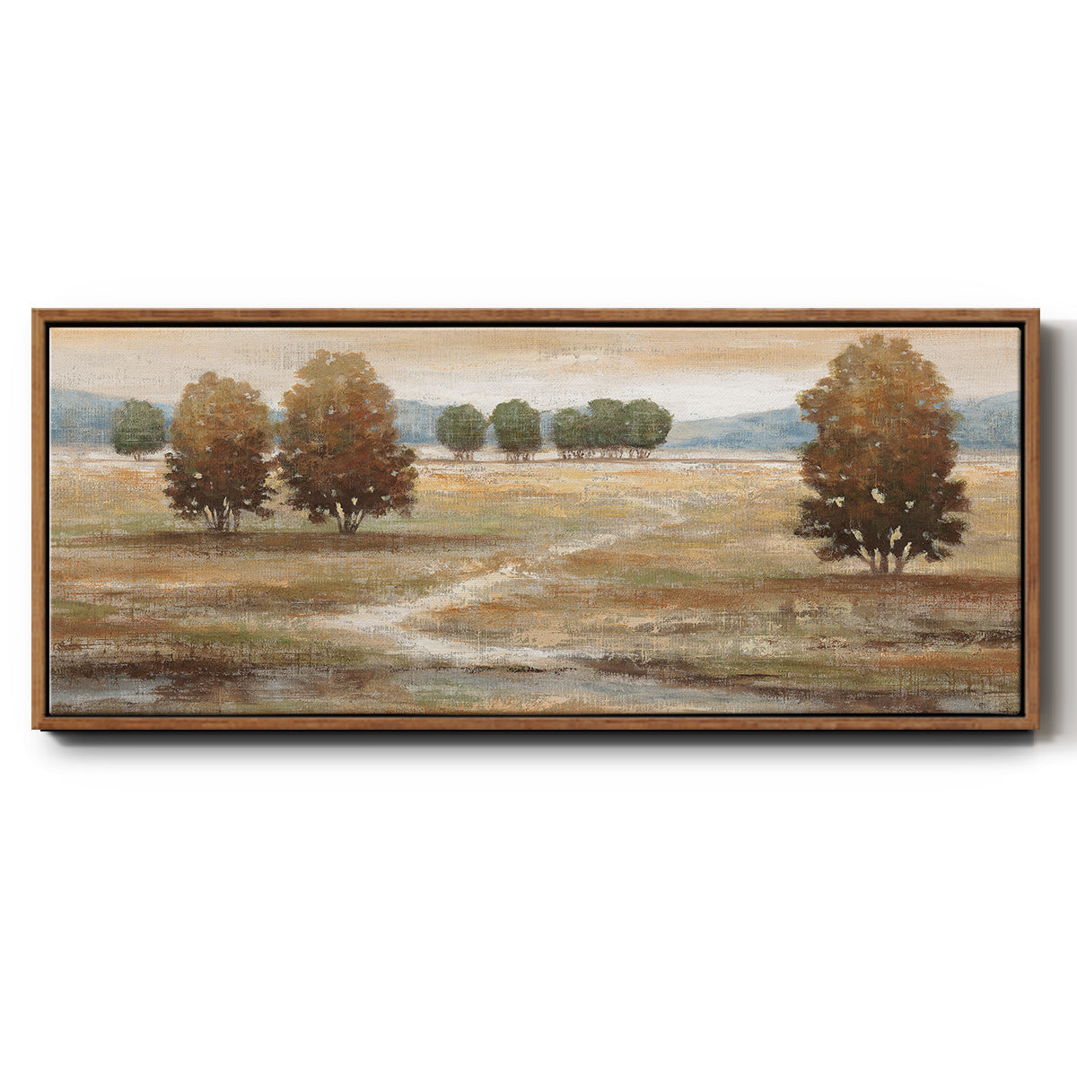 Linen Landscape I - Floater Framed Canvas Print