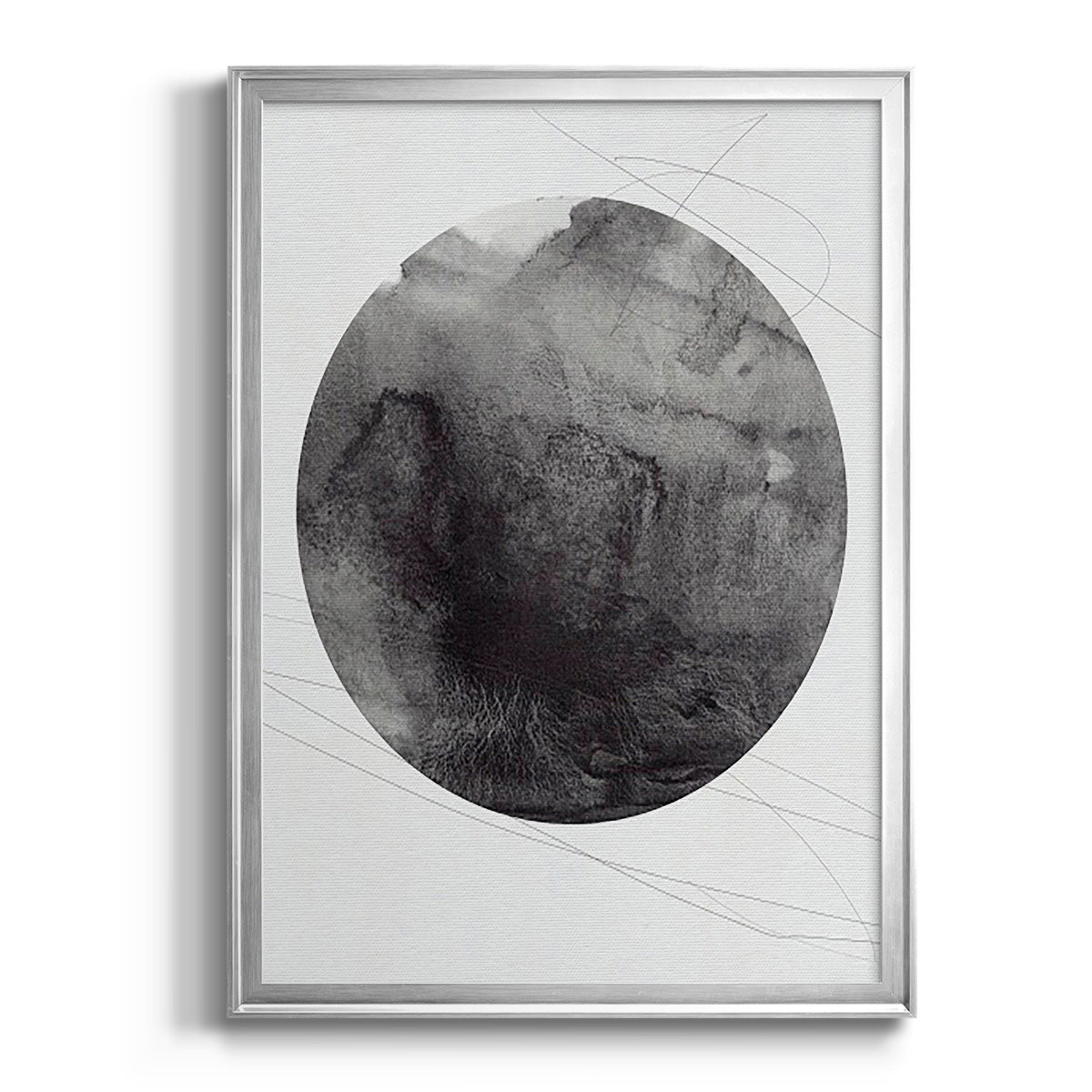 Graphite Moon I - Modern Framed Canvas Print
