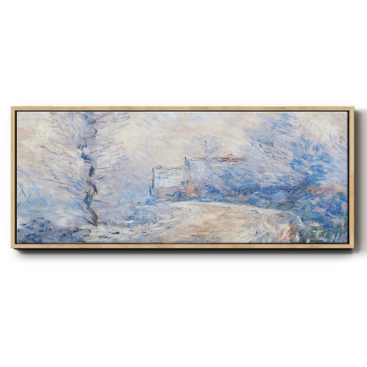 The Entrance to Giverny Under the Snow, 1885 - Floater Framed Canvas Print