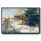 Congregational Church in Winter - Floater Framed Canvas Print