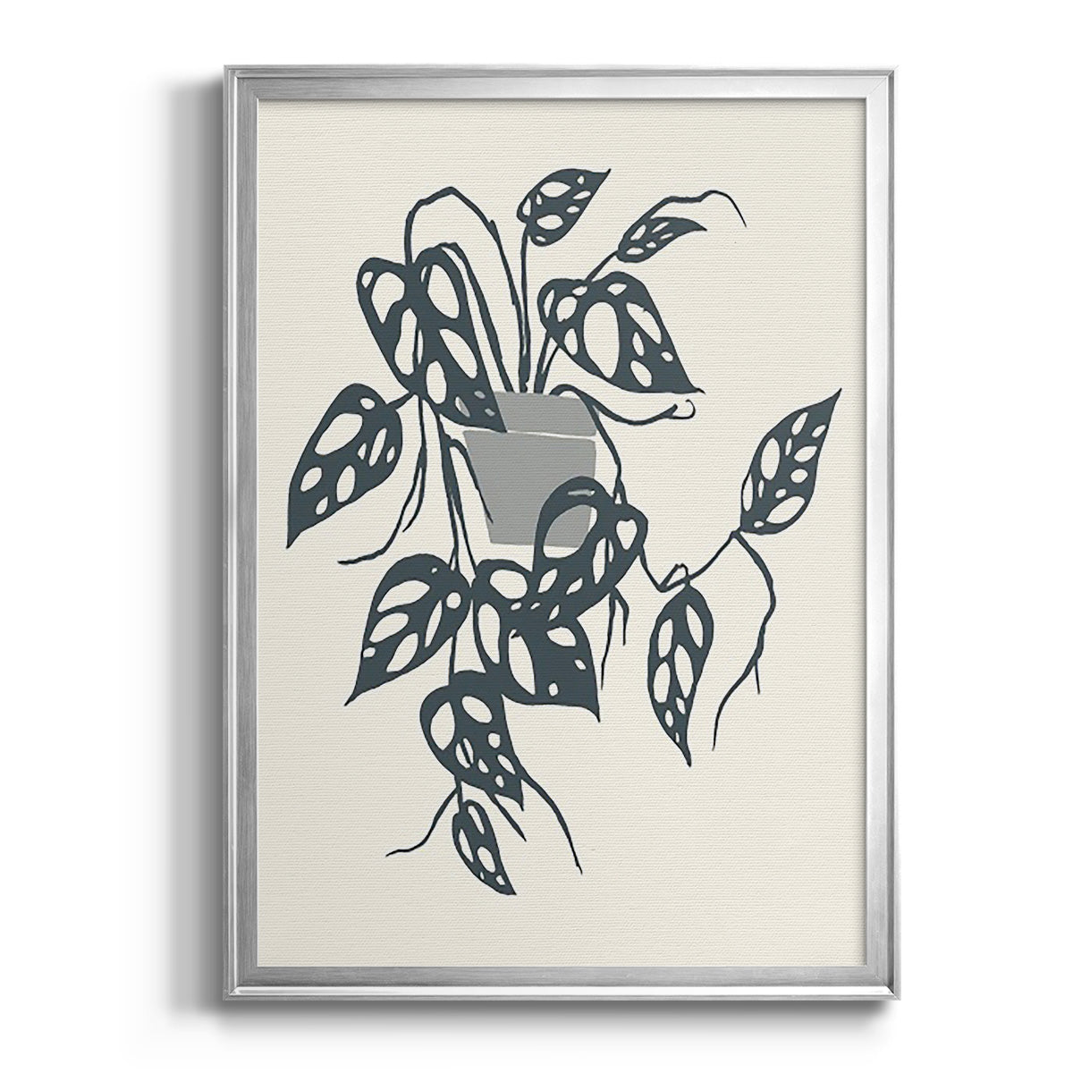 Growing Leaves VI - Modern Framed Canvas Print