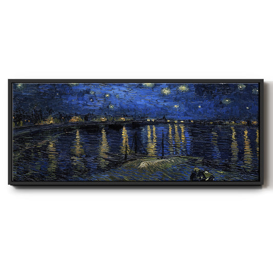 Starry Night Over the Rhone - Floater Framed Canvas Print