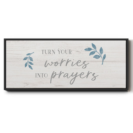 Worries into Prayers - Floater Framed Canvas Print