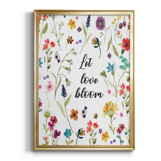 Let Love Bloom - Modern Framed Canvas Print