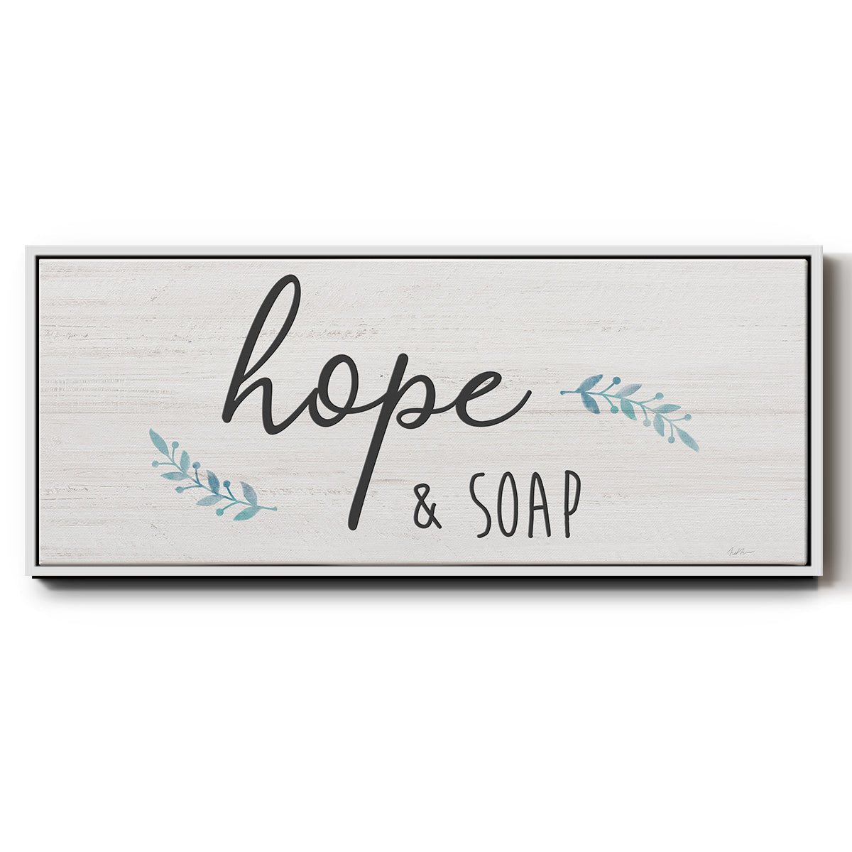 Hope & Soap - Floater Framed Canvas Print