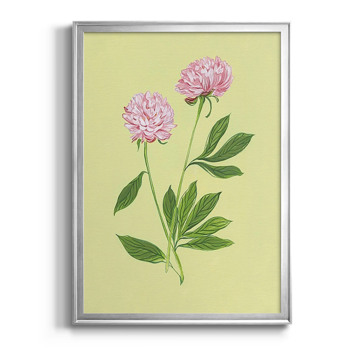 Peonies in Yellow II - Modern Framed Canvas Print