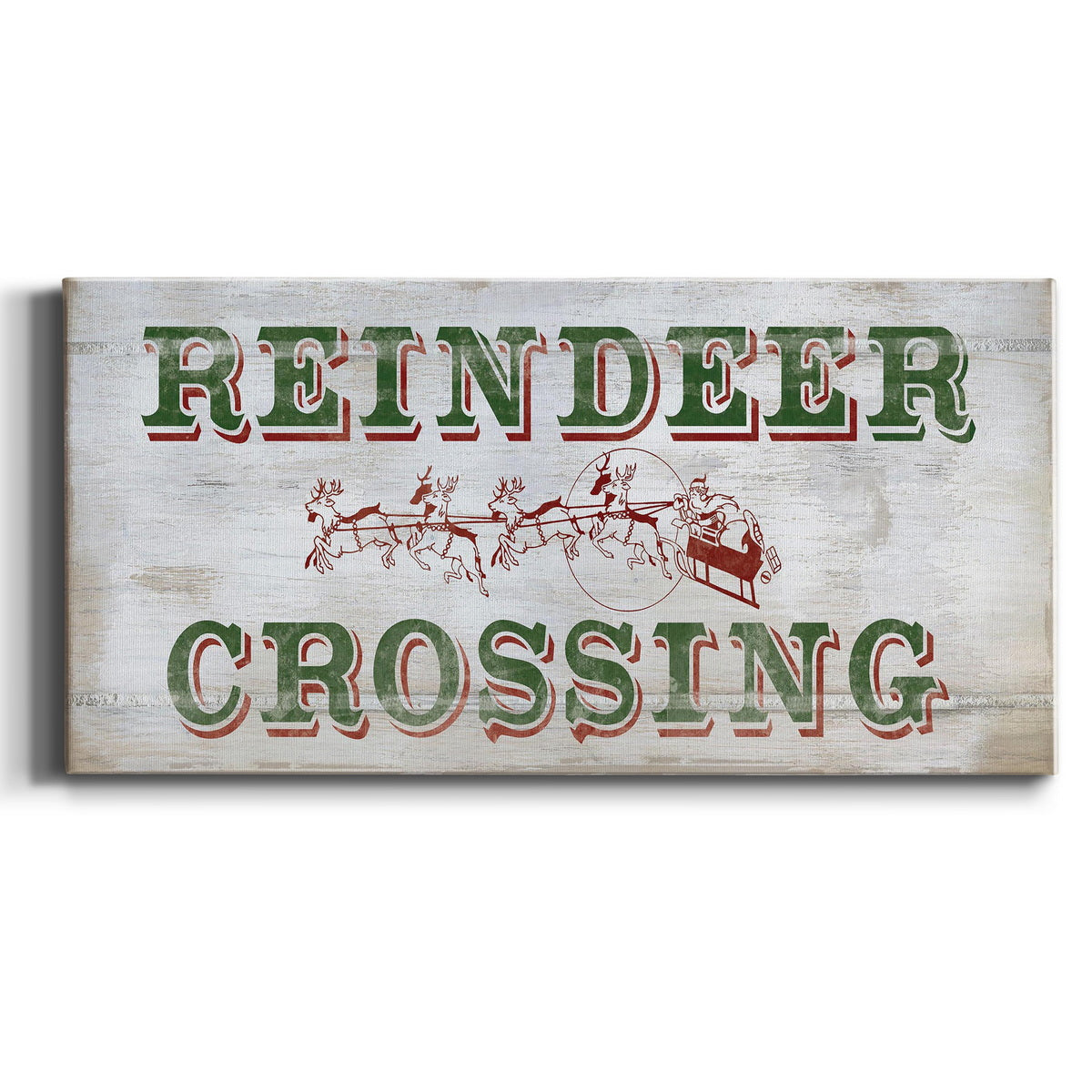 Reindeer Crossing Type Premium Gallery Wrapped Canvas - Ready to Hang