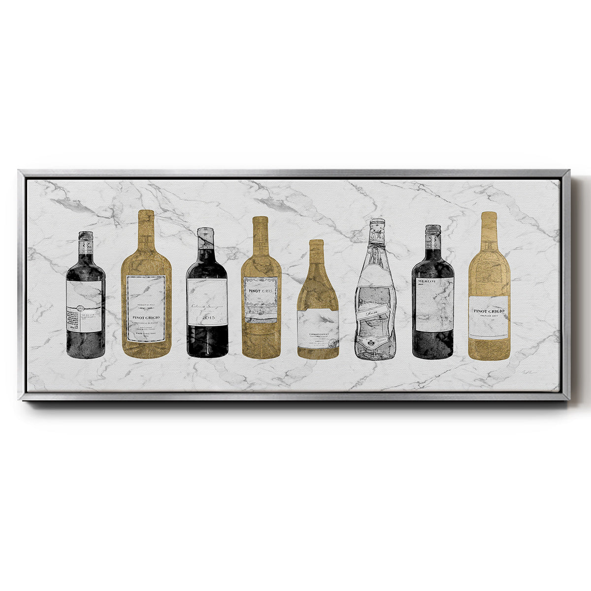 Glam Wine Bar - Floater Framed Canvas Print