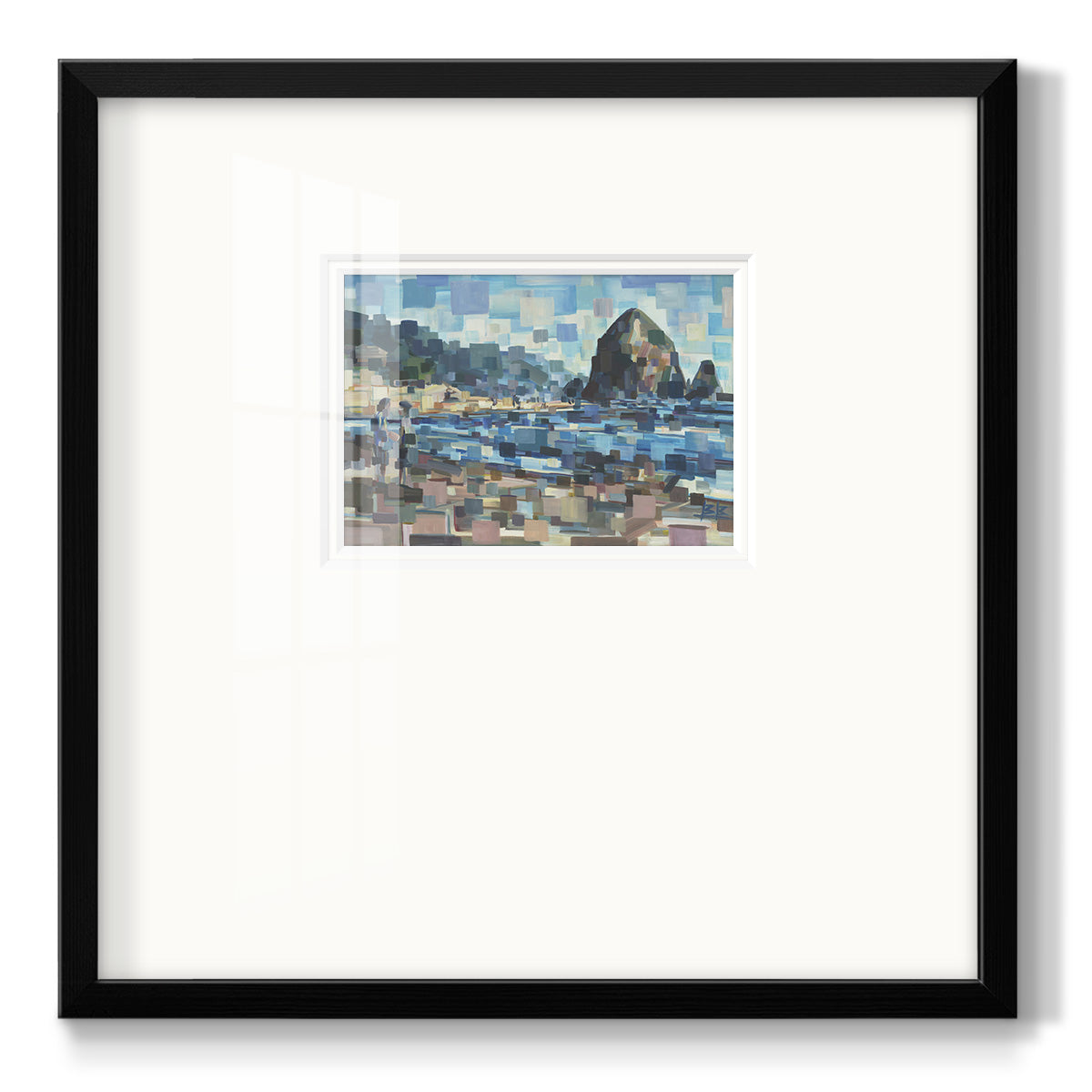 Evening in Cannon Beach- Premium Framed Print Double Matboard