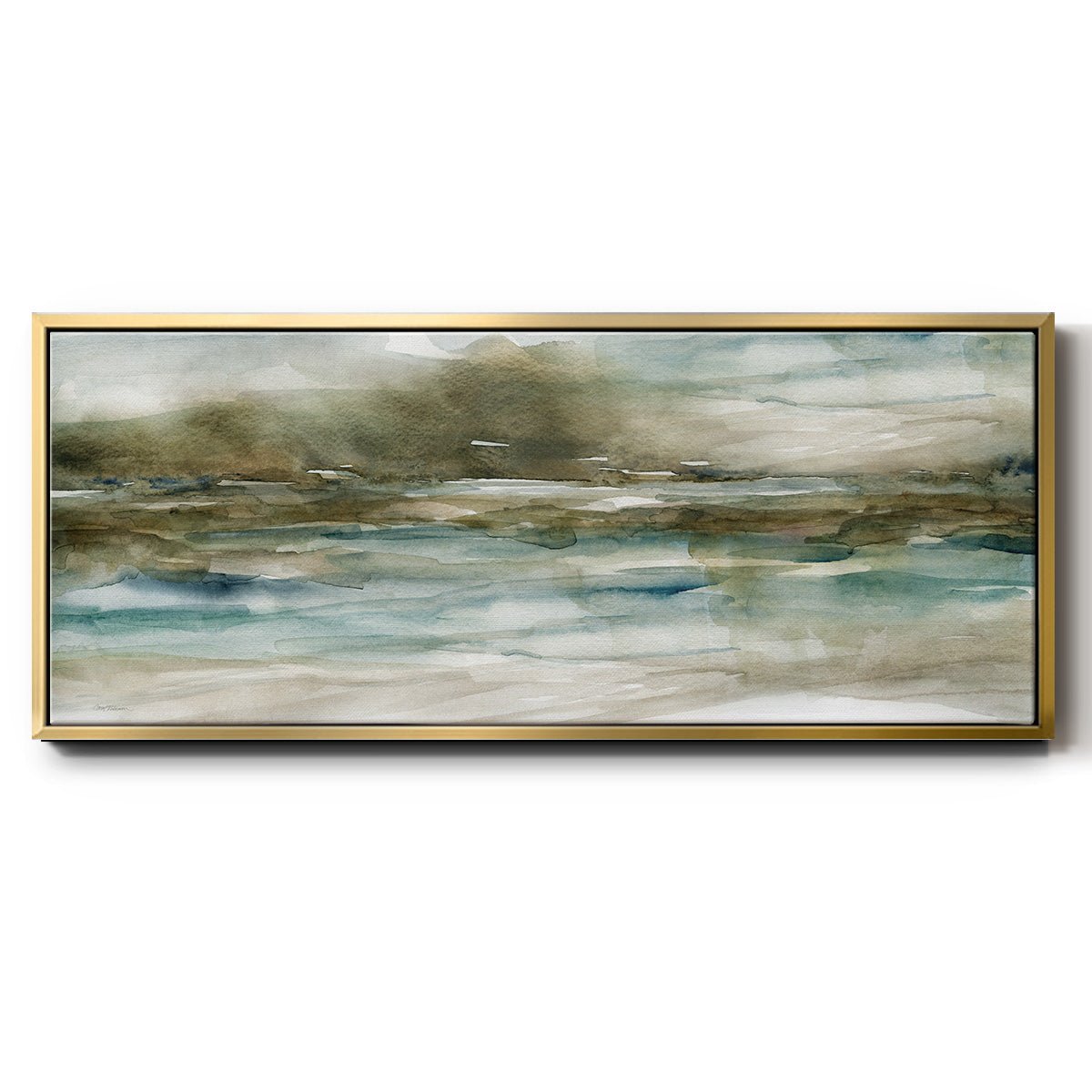 Riverbank - Floater Framed Canvas Print