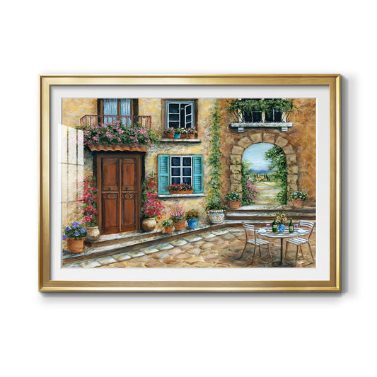 Tuscan Courtyard Premium Framed Print - Ready to Hang