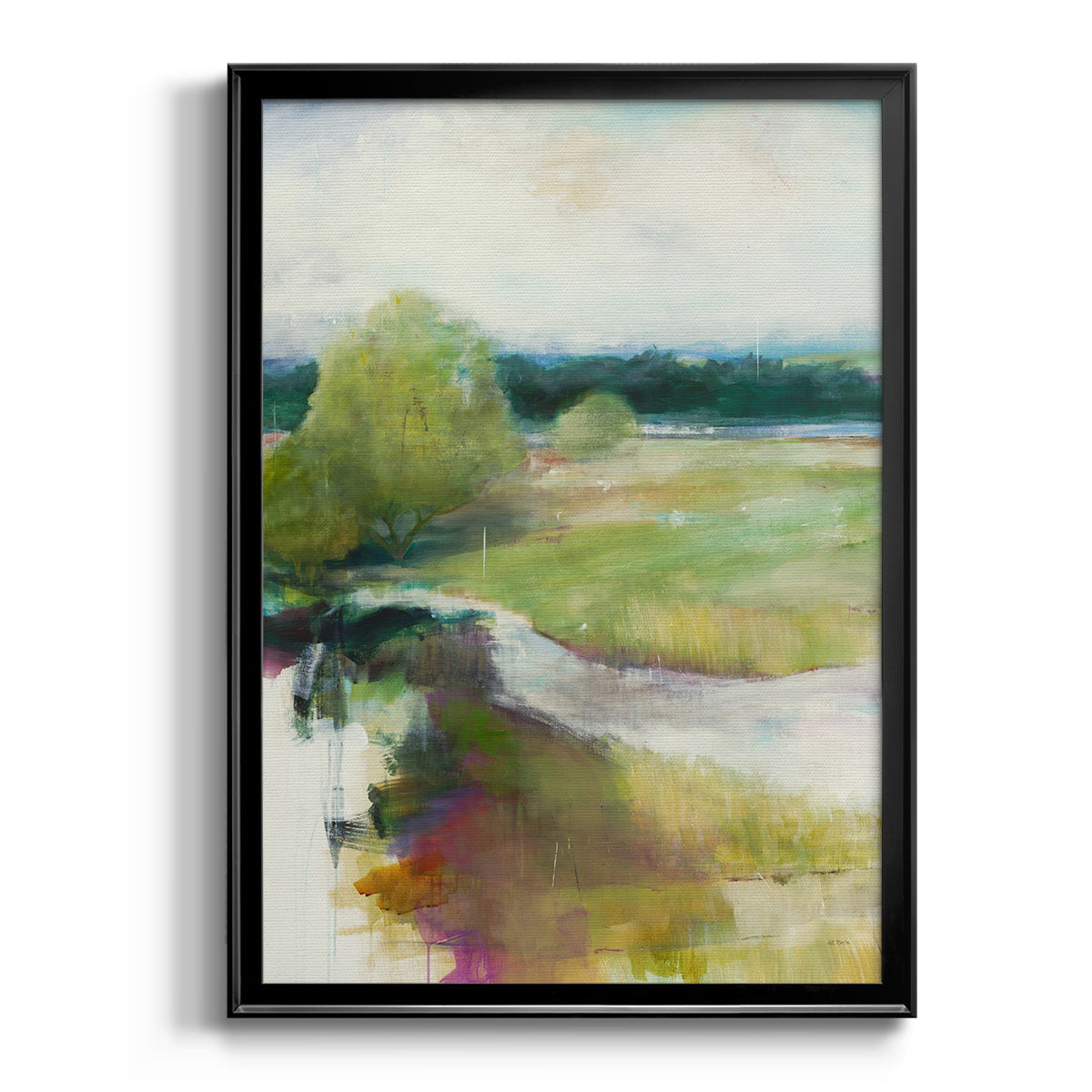 Crossing the Stream - Modern Framed Canvas Print