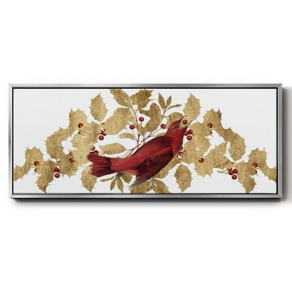 Red Bird Christmas Collection D - Floater Framed Canvas Print