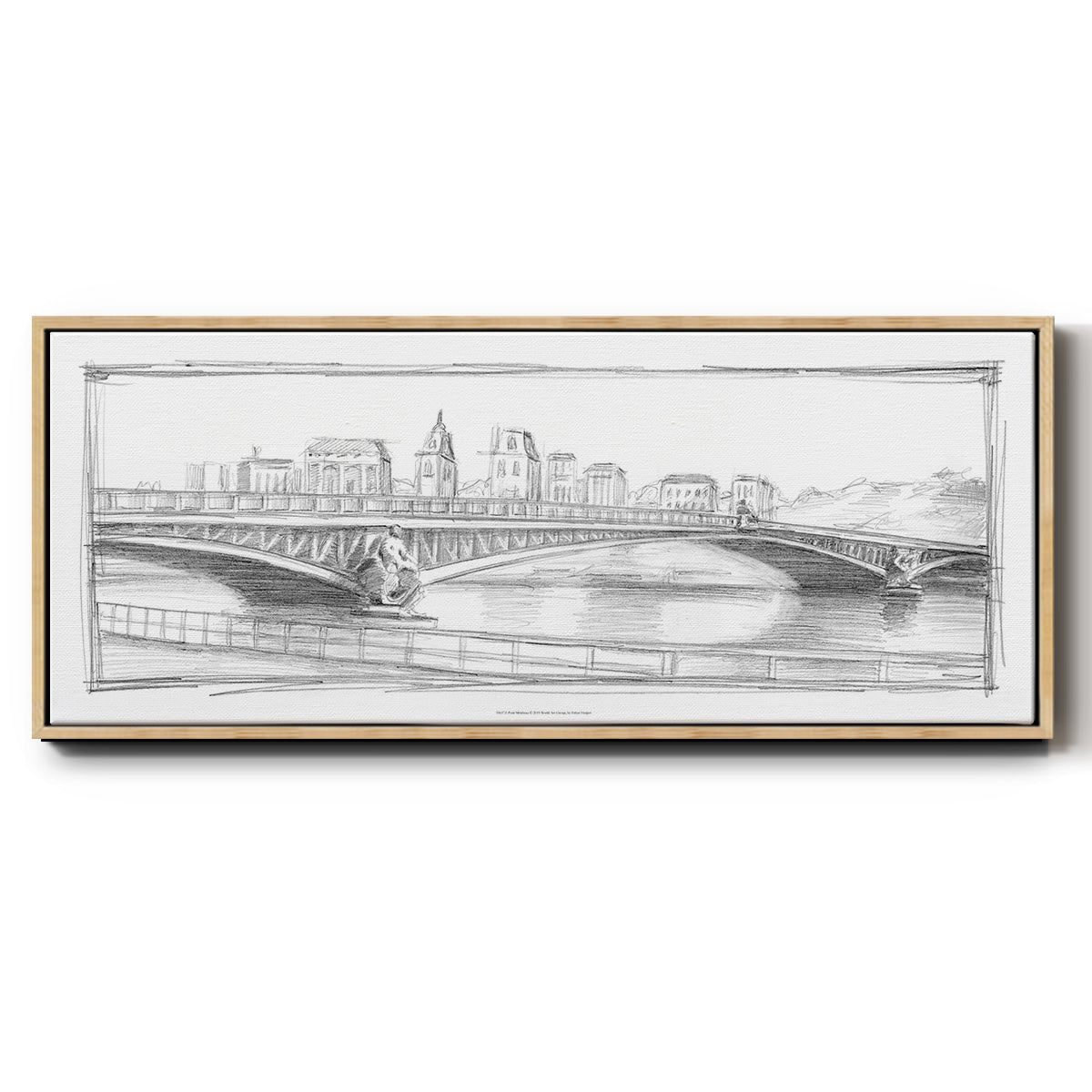 Pont Mirabeau - Floater Framed Canvas Print