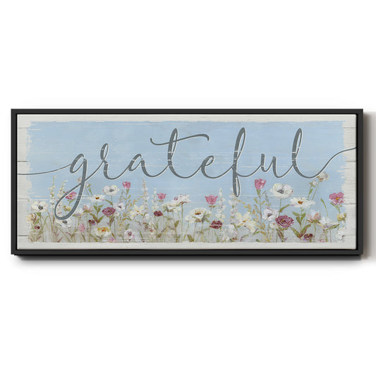 Bloomin Around Grateful - Floater Framed Canvas Print