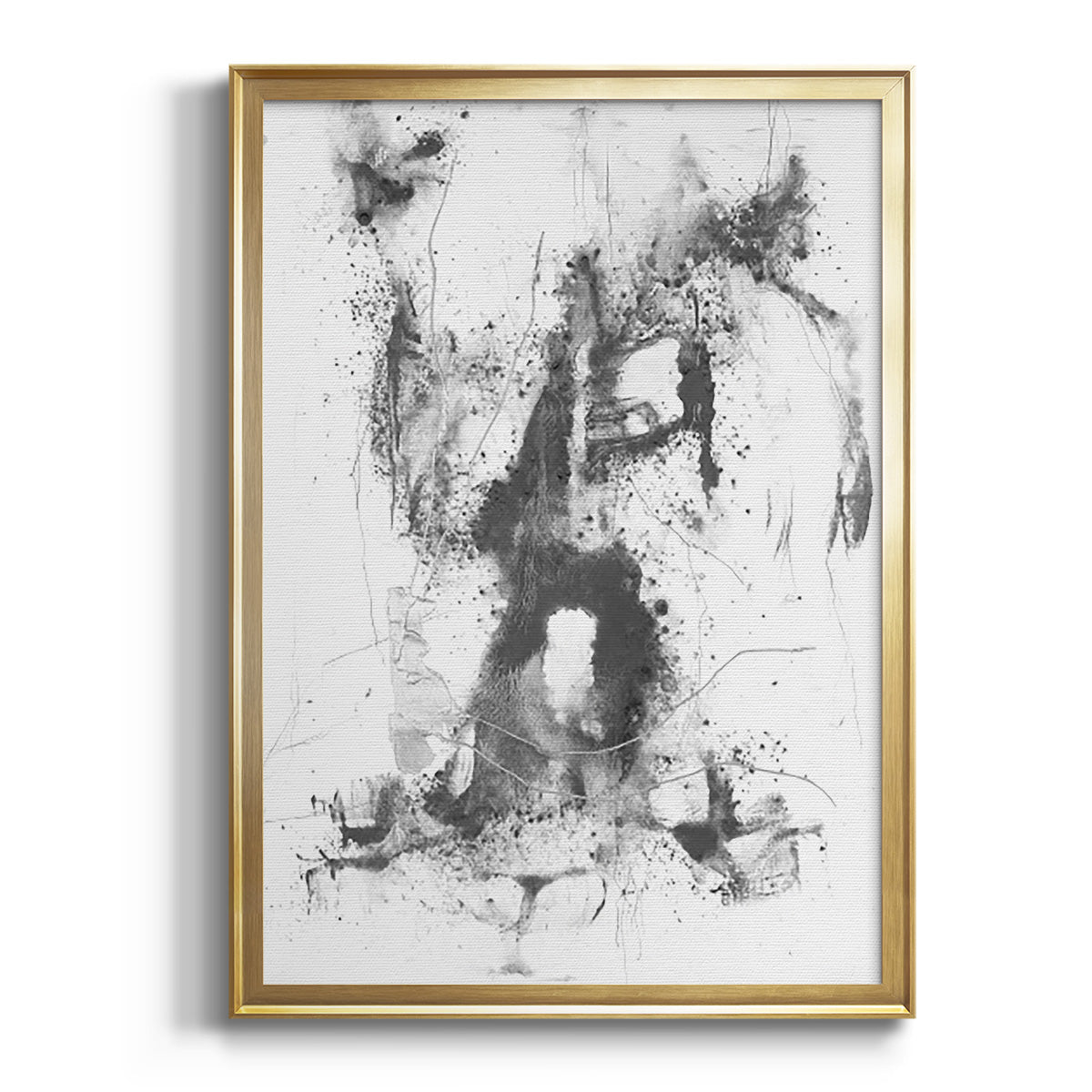 Graphite Abstract II - Modern Framed Canvas Print