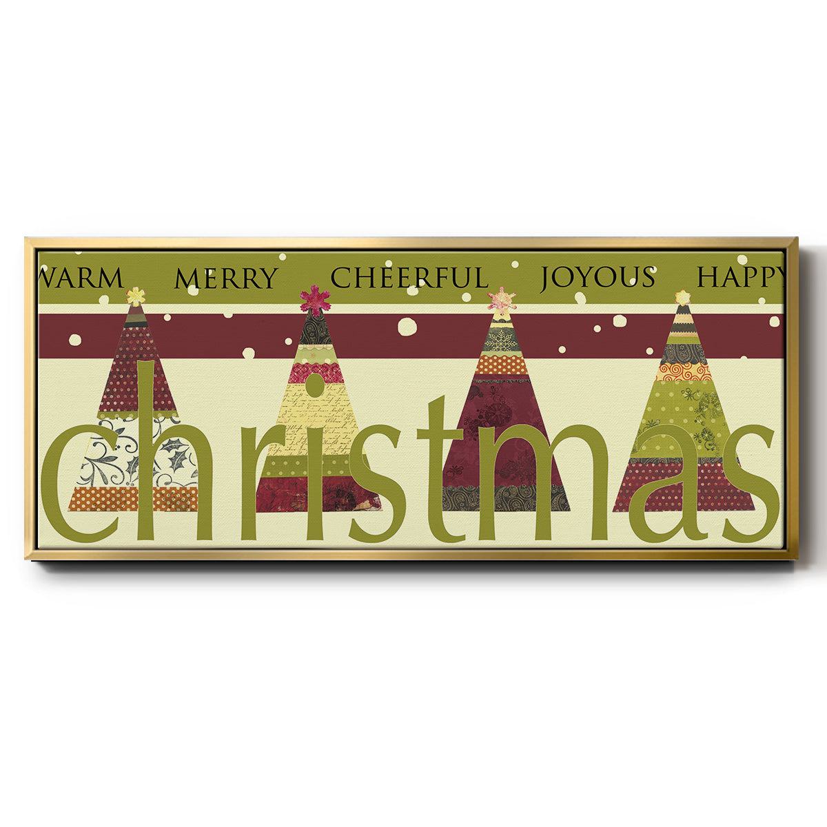 Happy Merry Joyous - Floater Framed Canvas Print