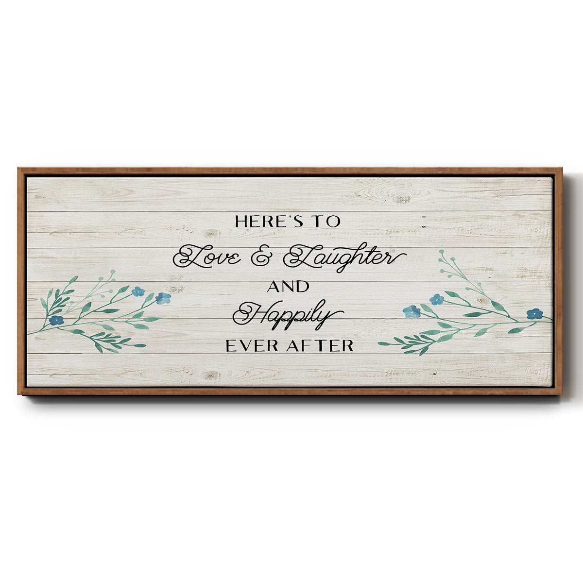 Floral Happily - Floater Framed Canvas Print