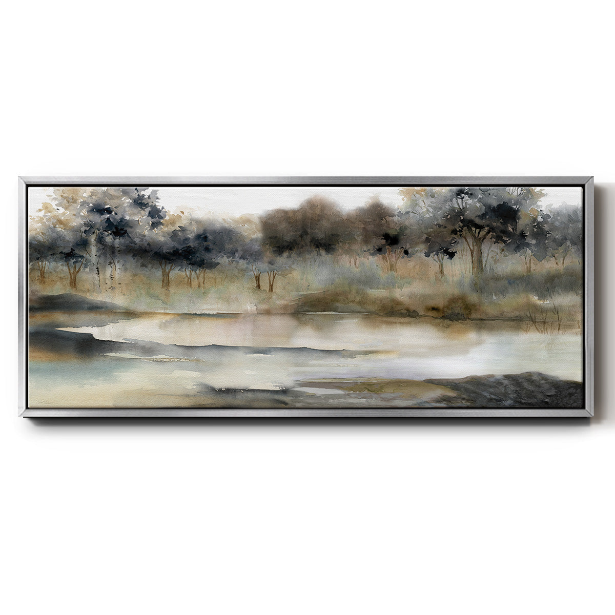 Serene River - Floater Framed Canvas Print