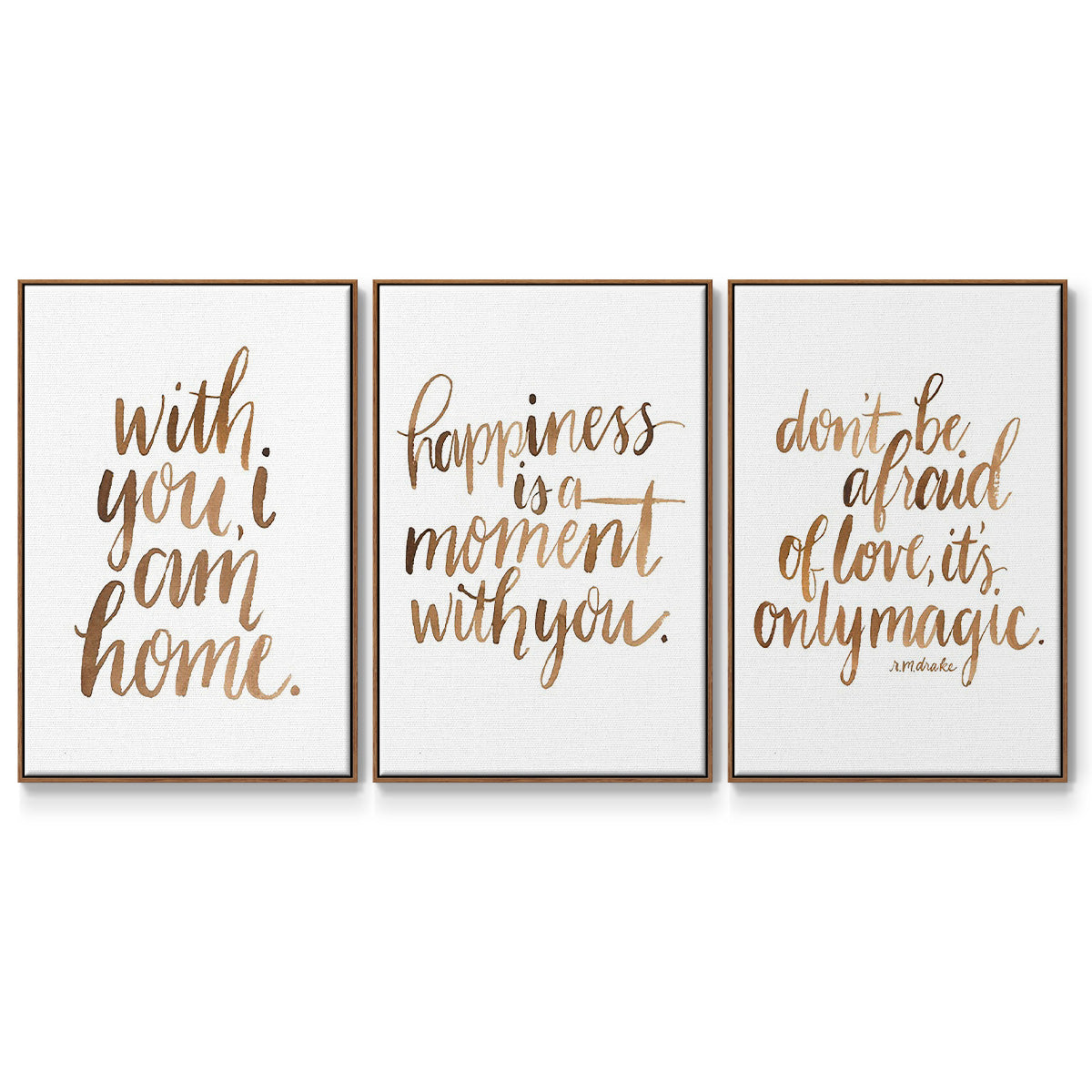 Loving You I - Framed Premium Gallery Wrapped Canvas L Frame 3 Piece Set - Ready to Hang