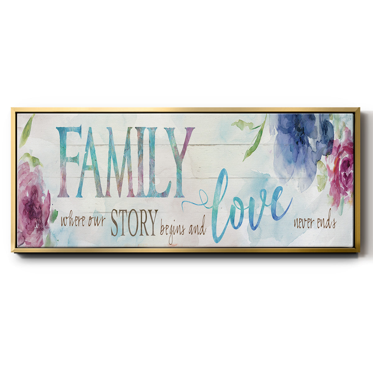 Family Love Story - Floater Framed Canvas Print