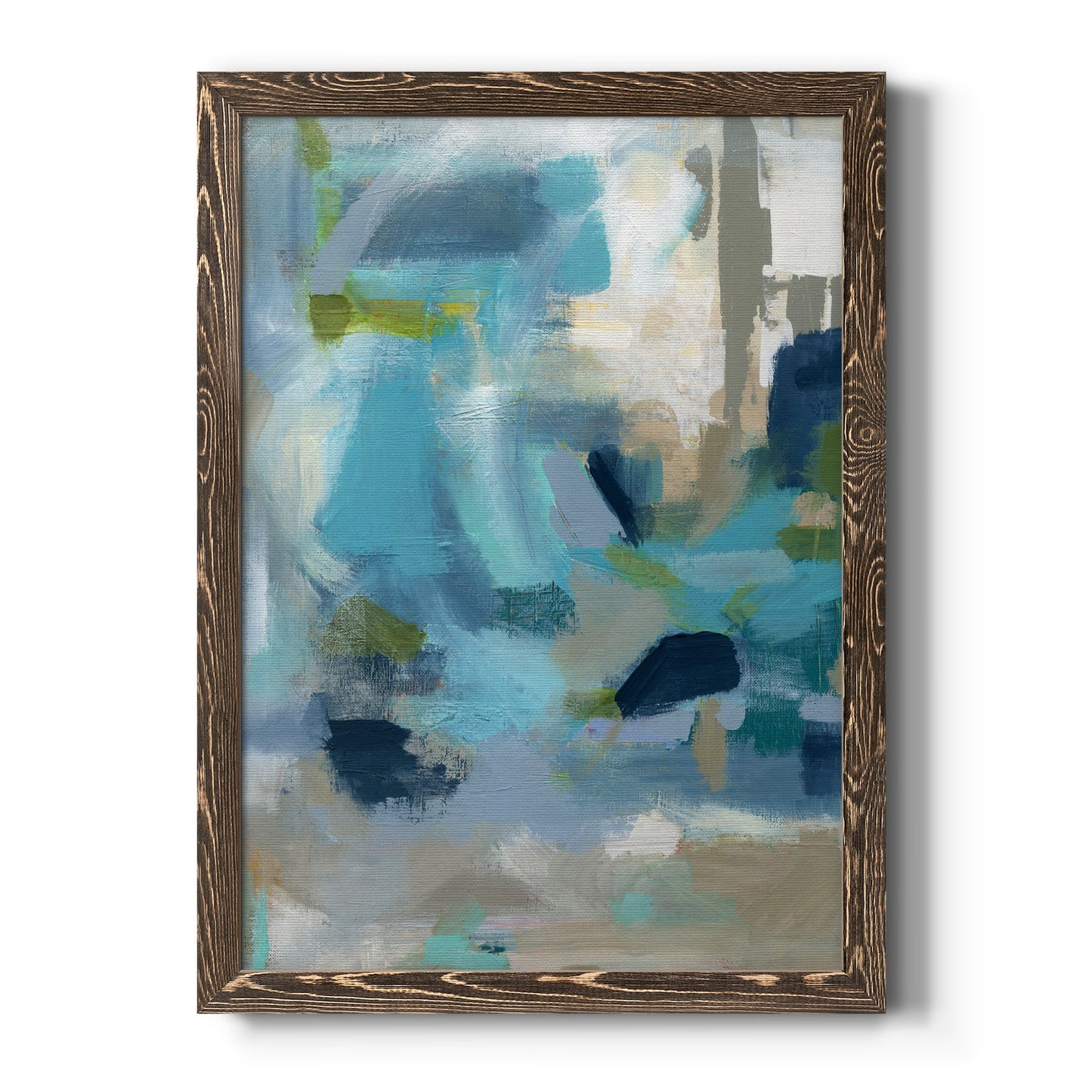 Circle the Beachfront - Barnwood Framed Canvas Print