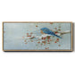 Blue Bird in Winter - Floater Framed Canvas Print