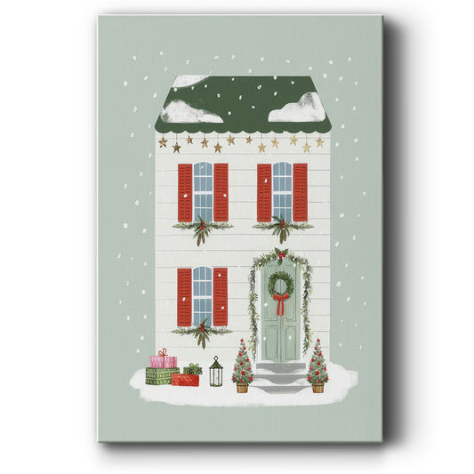 Festive Front Door IV - Gallery Wrapped Canvas