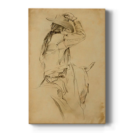 Cowgirl on Horseback II - Canvas Art Print