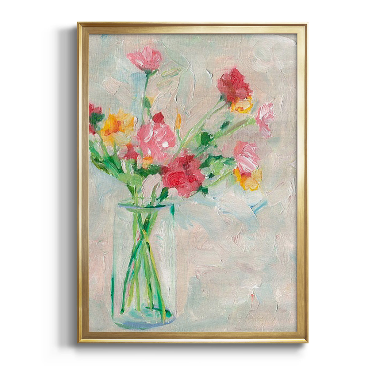 Painterly Soft Bouquet I - Modern Framed Canvas Print