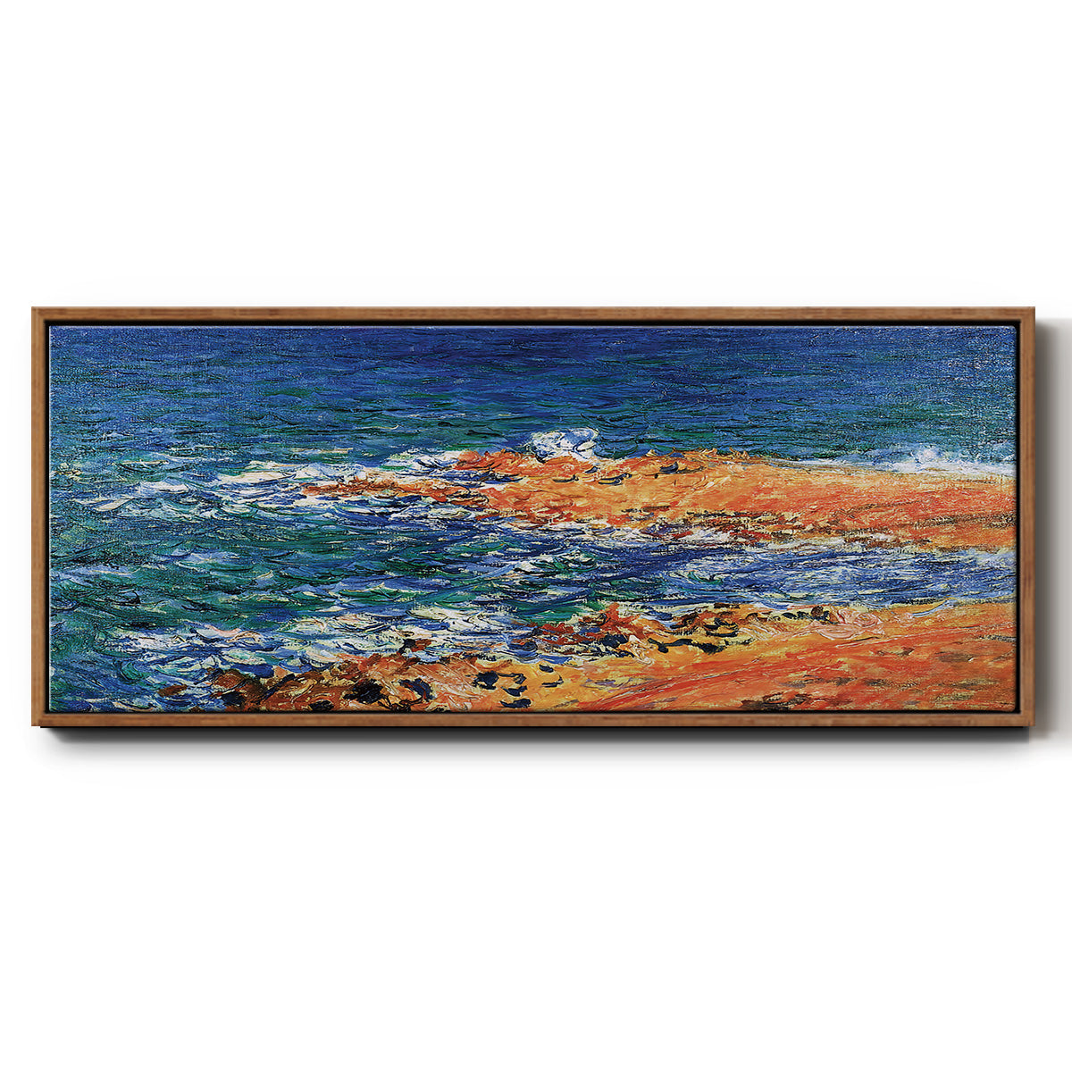 The 'Big Blue' Sea in Antibes, 1888 - Floater Framed Canvas Print