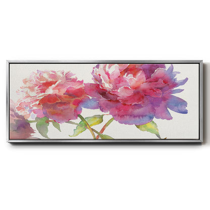 Prize Peonies II - Floater Framed Canvas Print