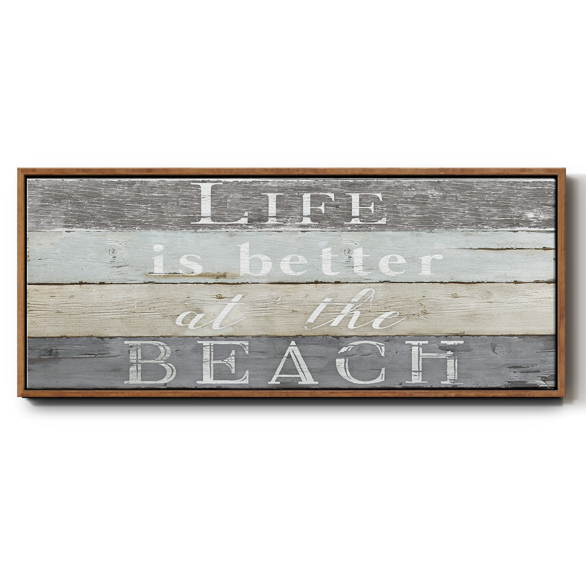 Life Better Beach - Floater Framed Canvas Print