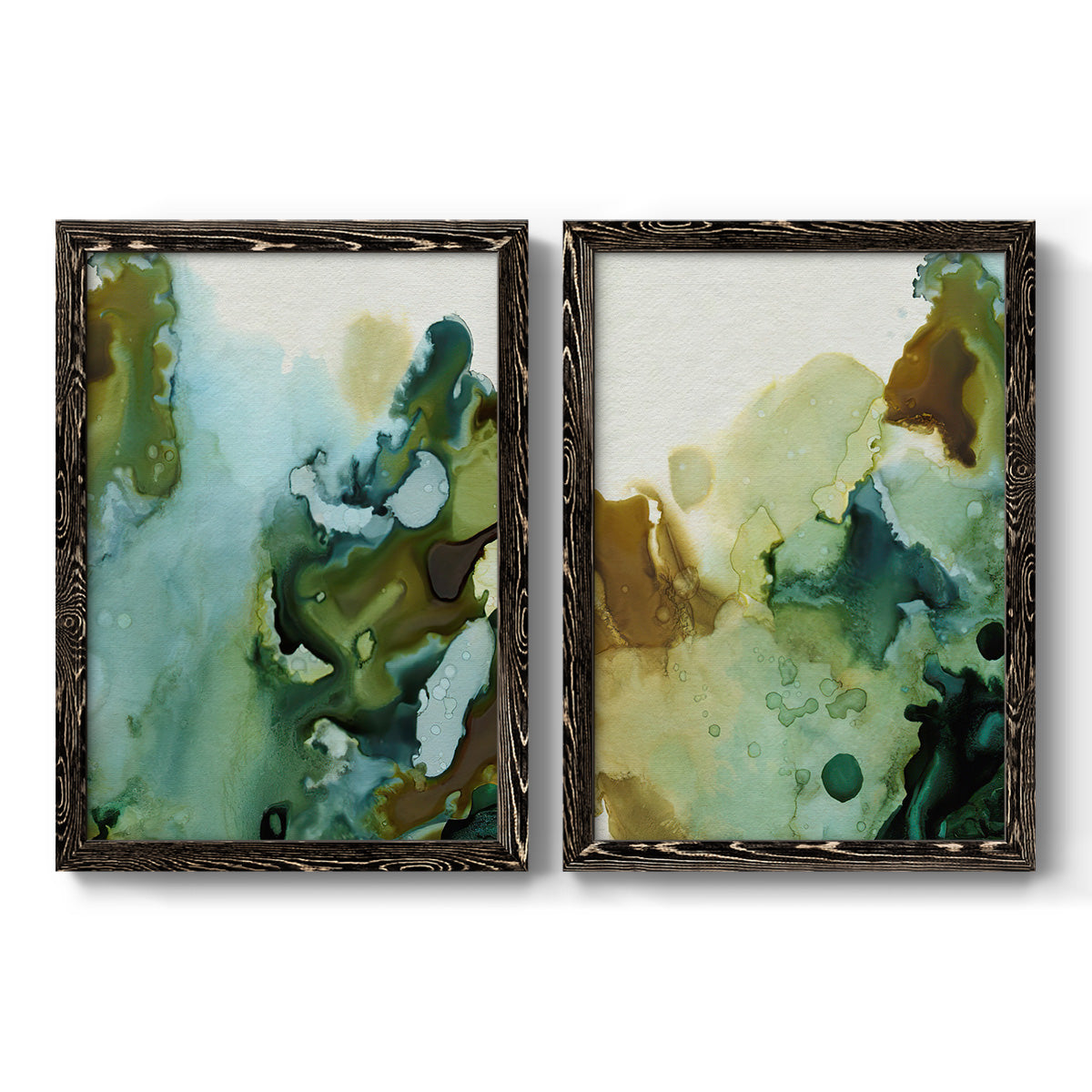 Water and Earth I - Premium Framed Canvas 2 Piece Set - Ready to Hang