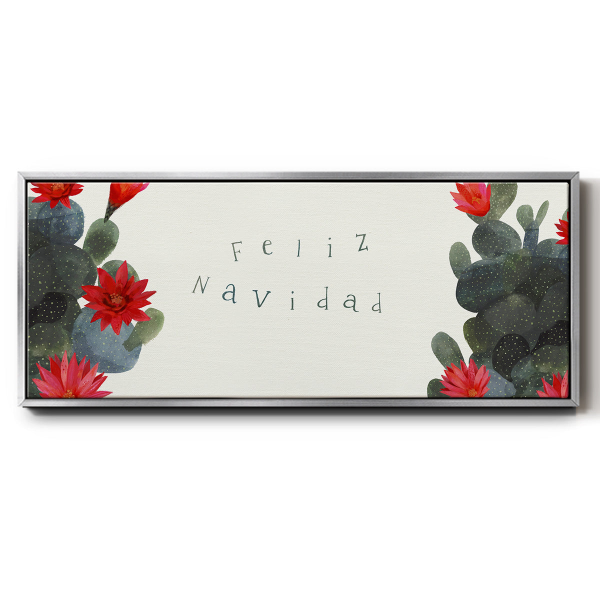 Flowering Christmas Cactus Collection D - Floater Framed Canvas Print
