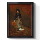 Realist autumn portrait scene by Winslow Homer printed on canvas in an ornate bronzed mahogany wood frame with a vertical orientation.