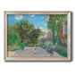 Impressionist residential landscape at Argenteuil by Claude Monet printed on canvas in an ornate champagne frame.