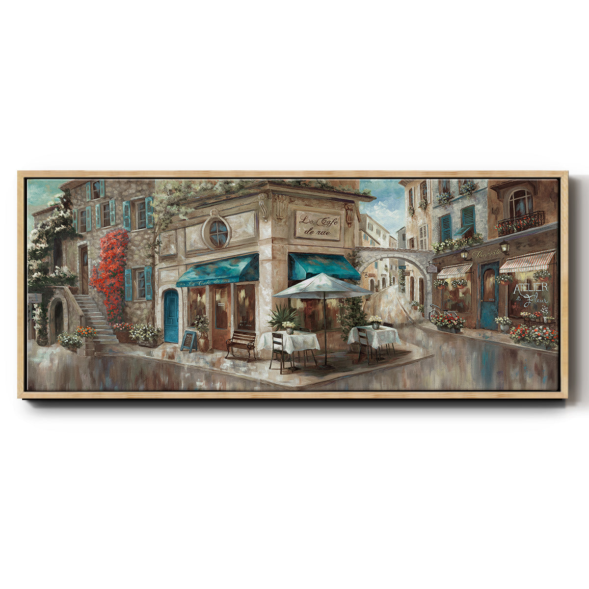 La Café de Rue - Floater Framed Canvas Print