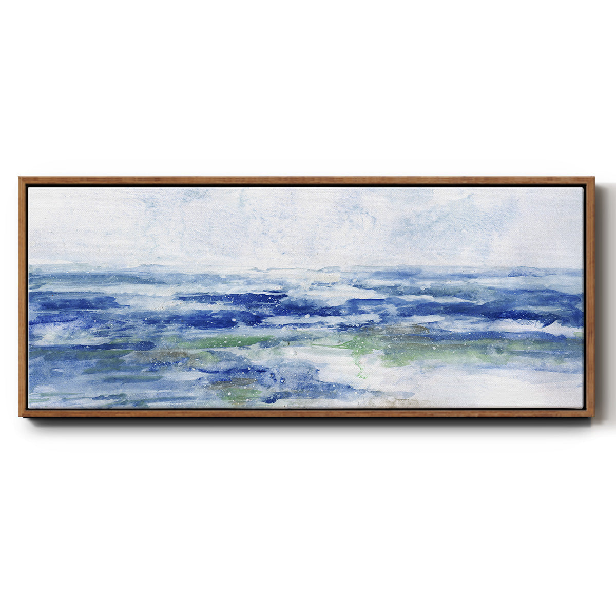 Soft Ocean Waters I - Floater Framed Canvas Print