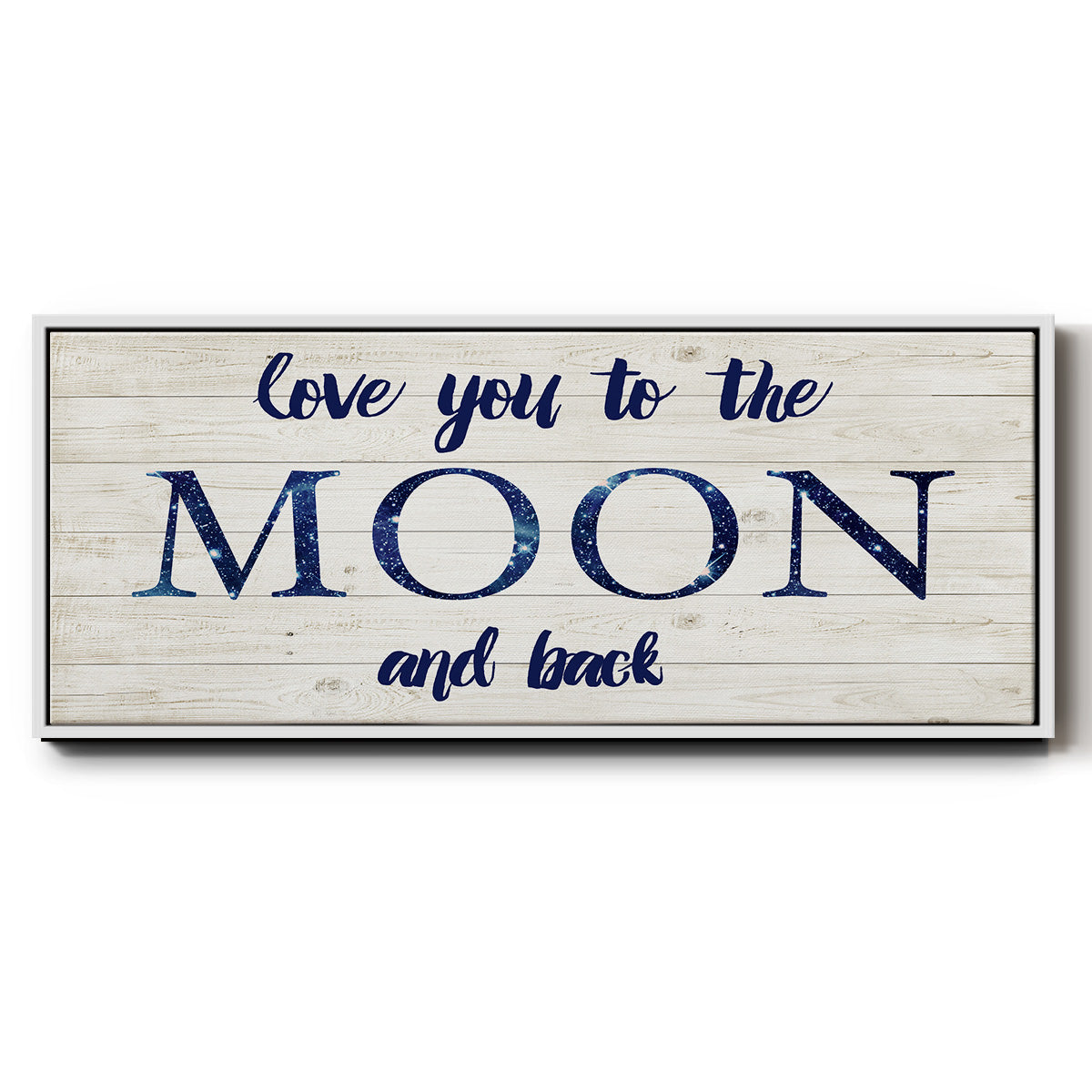 Moon and Back - Floater Framed Canvas Print