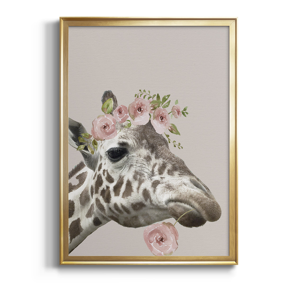 Peek A Boo Giraffe II - Modern Framed Canvas Print